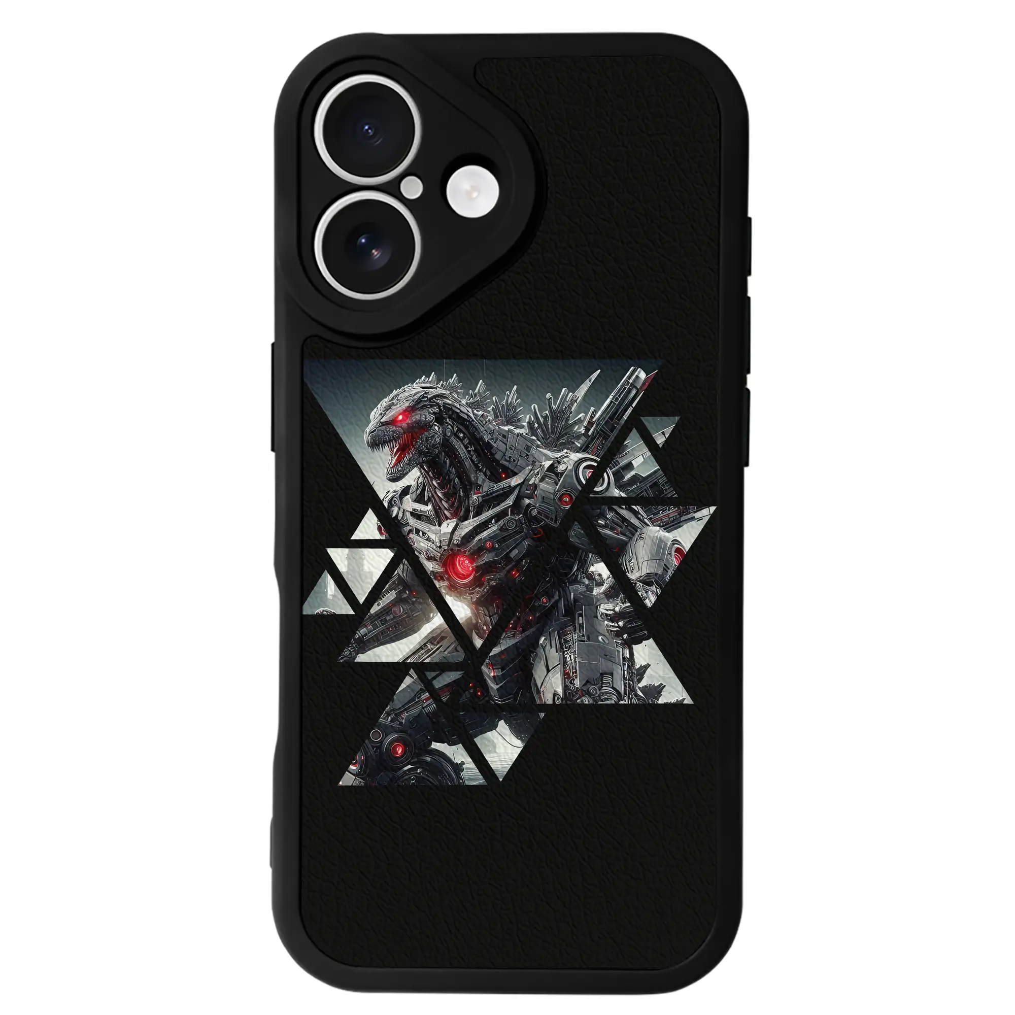 ゴジラ グッズ,メカゴジラ - IPhone 16シリーズ対応 ・ シリコンスマホケース ・ レザー調 ・ 高精度フィット ・ 耐衝撃 ・ ワイヤレス充電対応 ・ 精密カット